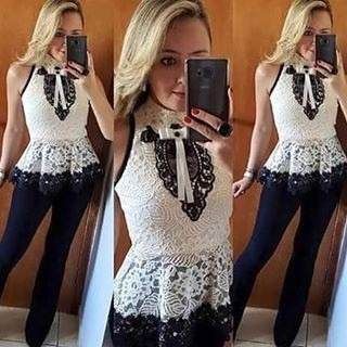 Blusa Regata em Renda