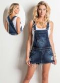 Jardineira Saia/Short Jeans